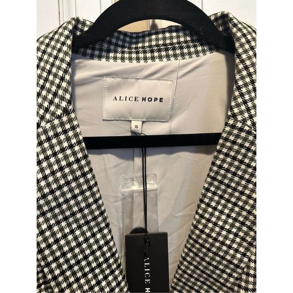 Alice Hope NWT Small Black Plaid Blazer Jacket Suit Separate - Picture 2 of 5